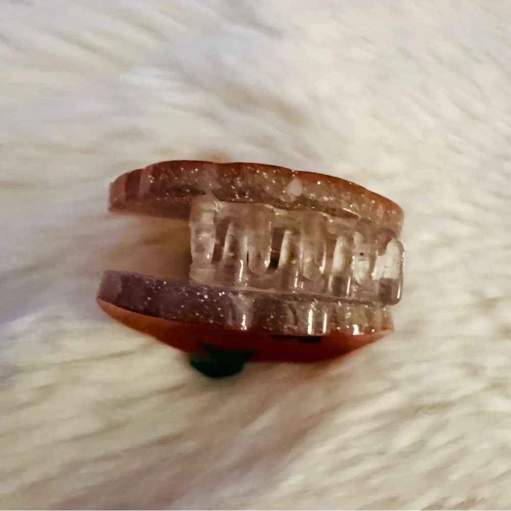Mini Hair Claw Clip, Glittery Pumpkin